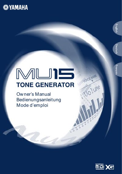 Yamaha MU15 Tone Generator Owner's Manual - cover page