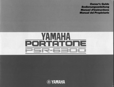 Yamaha PSR-6300 PortaTone User Manual