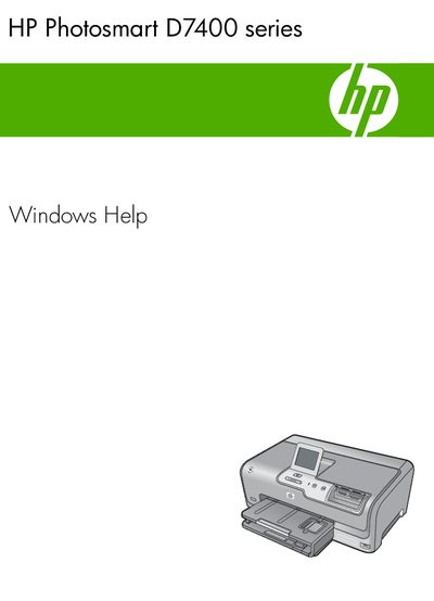 HP Photosmart D7400 Series Reference Manual - cover page