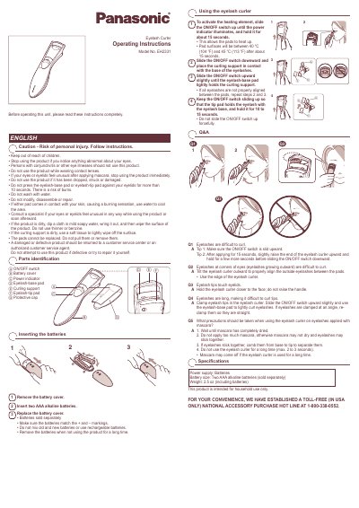 Panasonic EH2331-MUL Manual - cover page