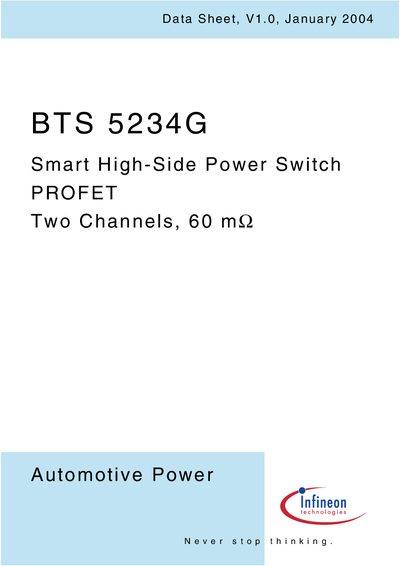Infineon BTS 5234G Smart High-Side Power Switch Datasheet