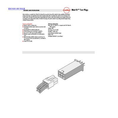 Molex Mini-Fit Test Plug Product Leaflet - cover page