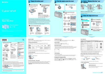 Sony DSC-W30/W40/W50/W70 User Manual - cover page