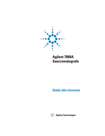 Agilent 7890A Gas Chromatograph Safety Guide - cover page
