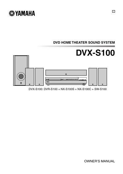 Yamaha DVX-S100 DVD Home Theater Sound System Owner's Manual - cover page