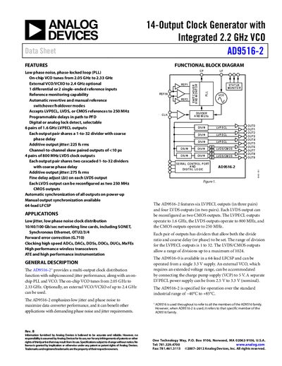 Analog Devices AD9516-2 Product Handbook