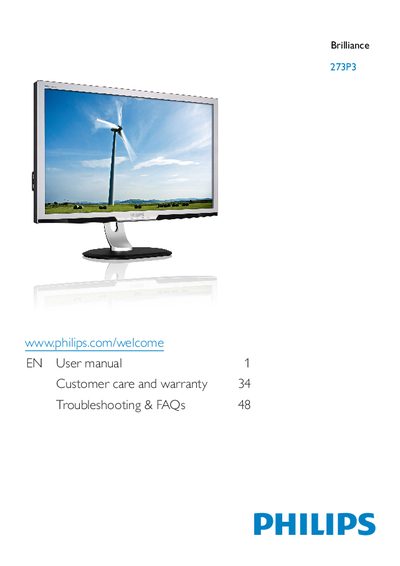 Philips 273P3 Monitor User Manual