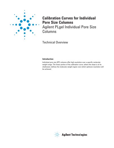 Agilent PLgel Individual Pore Size Columns Technical Overview - cover page
