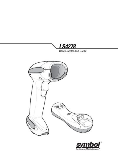 Symbol LS4278 Scanner Quick Reference Guide - cover page