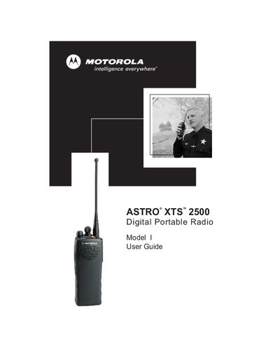 Motorola ASTRO XTS 2500 Digital Portable Radio User Guide - cover page