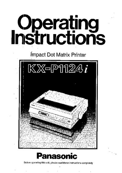 Panasonic KX-P1124i Operating Instructions