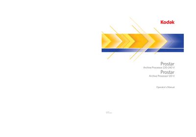 Kodak Prostar Archive Processor 200-240 V 120 V Operator's Manual - cover page