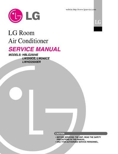 HBLG2504ELG LW250CE LW240CE LWHD2500ER Manual - cover page