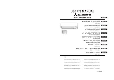 MITSUBISHI SRK20ZJ-S/SRK25ZJ-S/SRK35ZJ-S/SRK50ZJ-S AIR-CONDITIONER USER S MANUAL - cover page