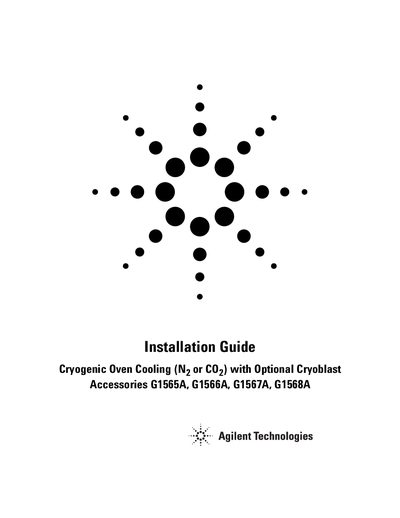 Agilent 6890 Accessories-Installation Guides (G1565-90307 Cryo) - cover page