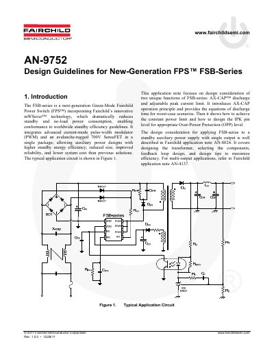 Fairchild FSB-Series Design Guidelines Application Note AN-9752 - cover page