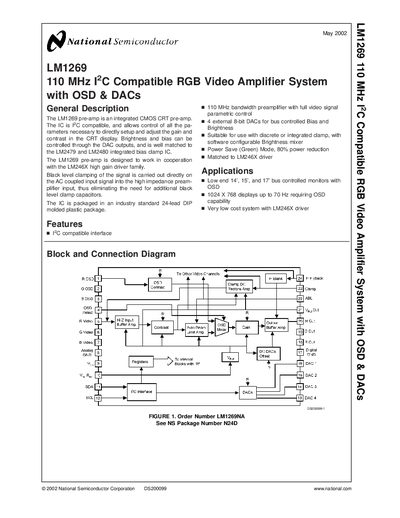 National Semiconductor LM1269 Datasheet