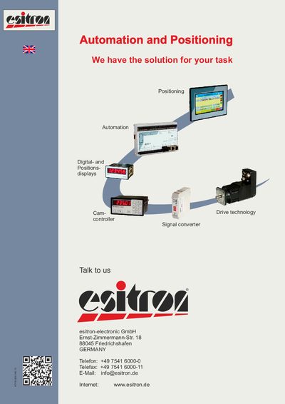 esitron-electronic CPS500 Positioning Controller Product Leaflet - cover page