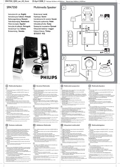 Philips SPA7350 Multimedia Speakers User Manual - cover page