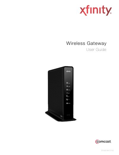 Xfinity D1UG Wireless Gateway User Manual - cover page