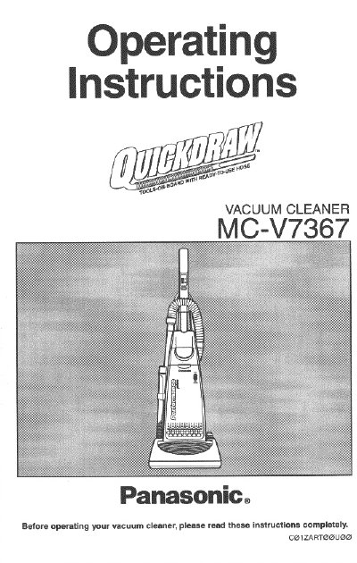 Panasonic MC-V7367 Vacuum Cleaner Operating Instructions