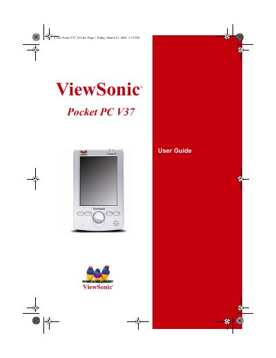 ViewSonic Pocket PC V37 User Manual - cover page