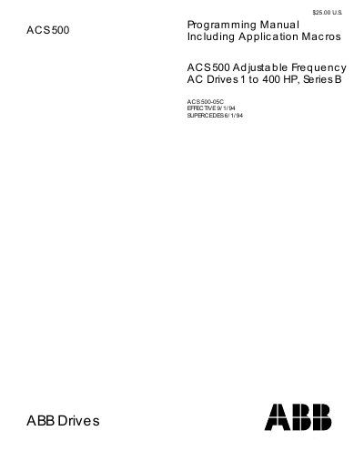 ABB ACS 500 Programming Manual - cover page
