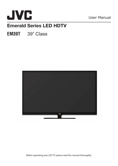 JVC Emerald Series LED HDTV EM39T User Manual - cover page