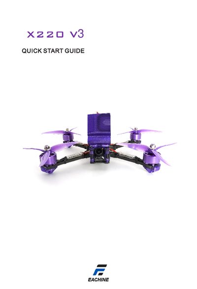 X220 V3 Drone Frame Kit Quick Start Guide - cover page