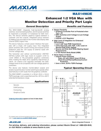 Maxim MAX14983E Datasheet - cover page