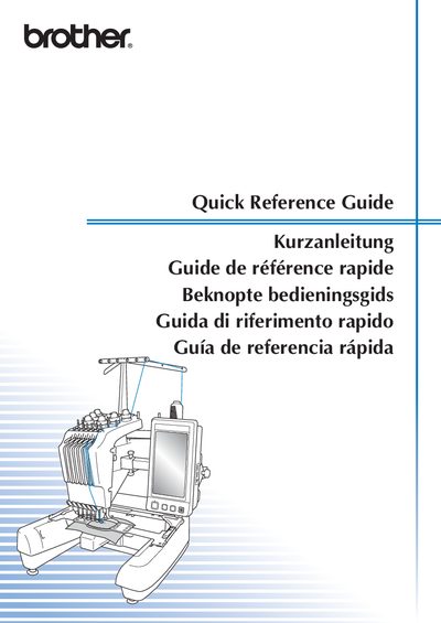 Brother Sewing Machine Quick User Guide - cover page
