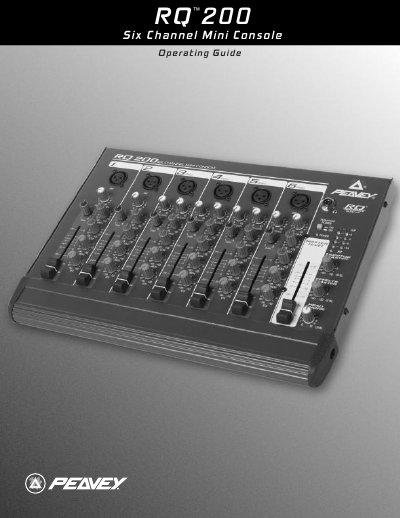 Peavey RQ200 Compact Console Operating Guide - cover page