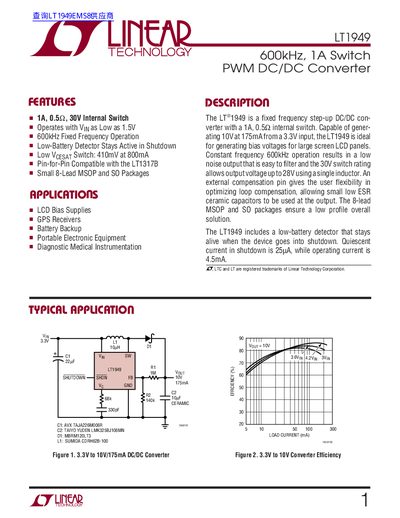 Linear Technology LT1949 Datasheet - cover page