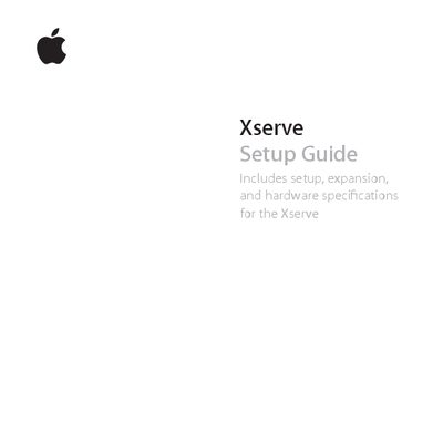 Apple Xserve Setup and Installation Guide - cover page