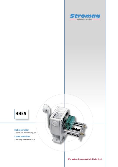 Stromag HHEV 290 Vzw 50-A1 HHEV 890 Vzw 50-A2 technology data - cover page