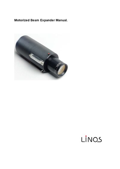 Linos 4401-345-000-21 Motorized Beam Expander User Manual cover