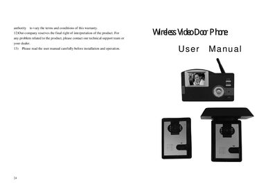Universalsec LB-A Wireless Video Door Phone User Manual - cover page