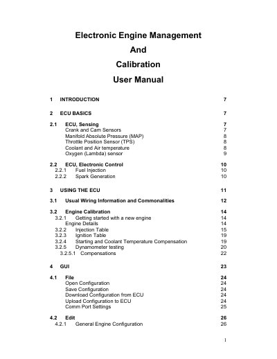 Reata Engineering Electronic Engine Management and Calibration User Manual - cover page