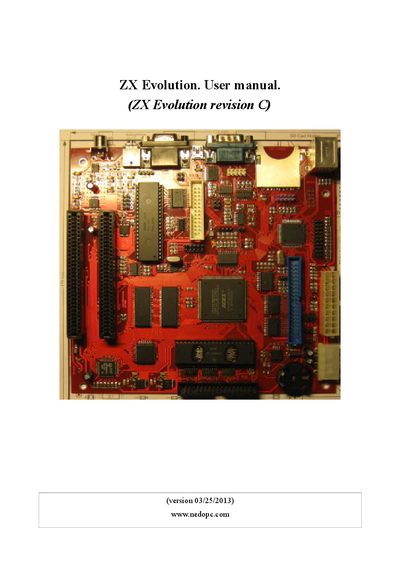 ZX Evolution Revision C User Manual - cover page
