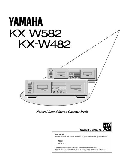 Yamaha KX-W582/W482 Stereo Cassette Deck Owner's Manual - cover page