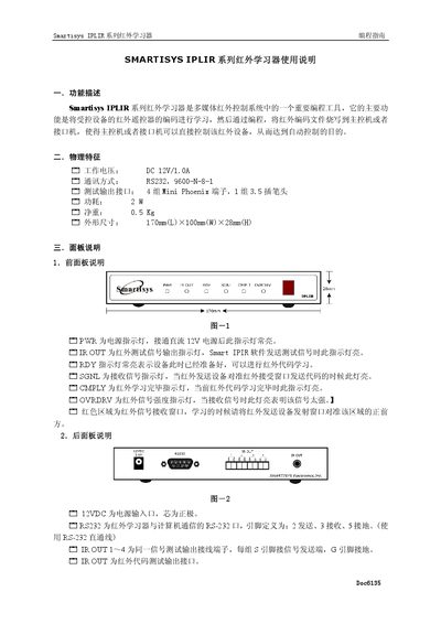 Smartisys IPLIR Series Infrared Learning Device Programming Guide