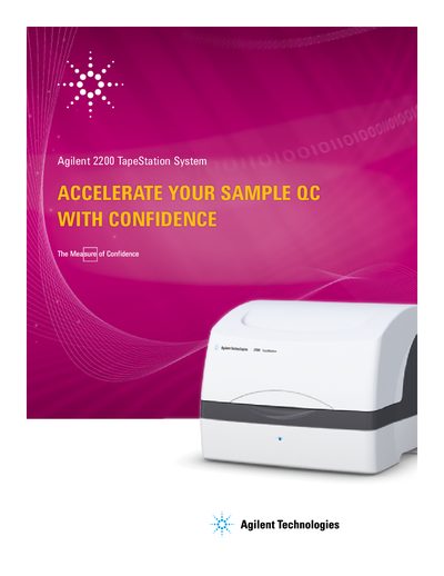 Agilent 2200 TapeStation System Product Brochure - cover page