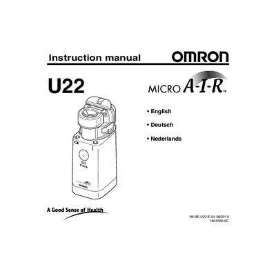 OMRON MicroAIR U22 User Manual - cover page