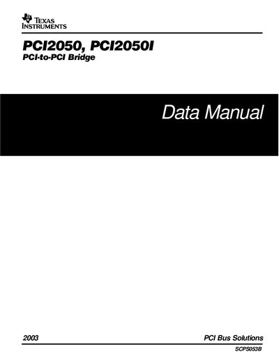 TEXAS PCI2050 PCI2050I DATA MANUAL - cover page