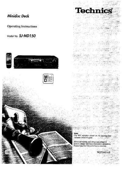 Technics SJ-MD150 Minidisc Deck Operating Instructions - cover page