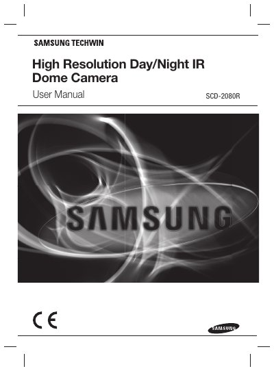 Samsung SCD-2080R High Resolution Day/Night IR Dome Camera User Manual - cover page