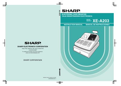 Sharp XE-A203 Electronic Cash Register Instruction Manual - cover page
