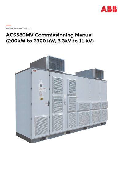 ABB ACS580MV Drive Commissioning Manual - cover page