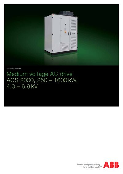 ABB Medium voltage AC drive ACS 2000 250 1600 kW 4.0 6.9 kV Manual - cover page