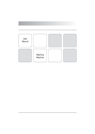Electrolux Washing Machine User Manual - cover page